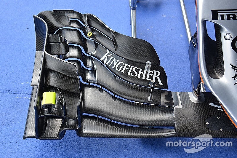 Force India: sono stati tagliati i due flap dell'ala anteriore