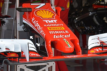 Технический брифинг: пилоны переднего крыла Ferrari SF16-H