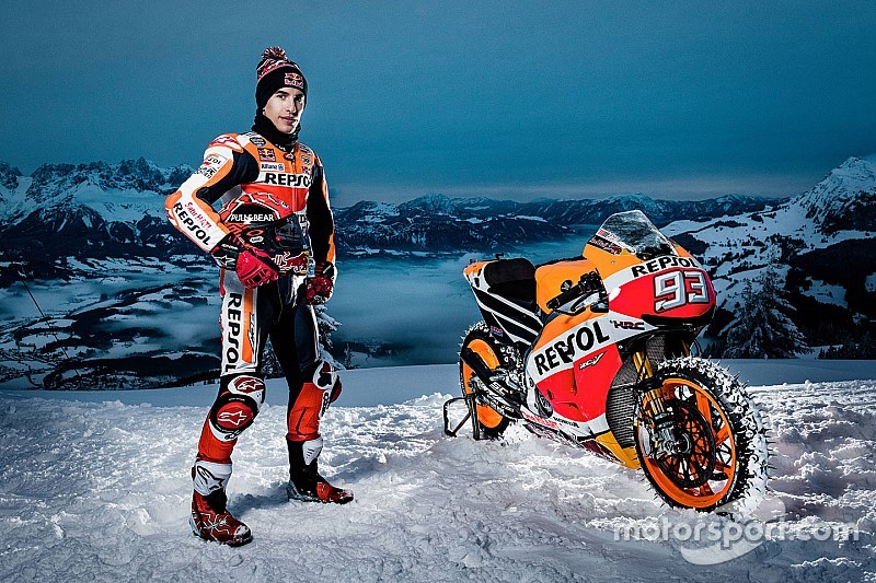 Galería: así fue la 'aventura' de Márquez en la nieve