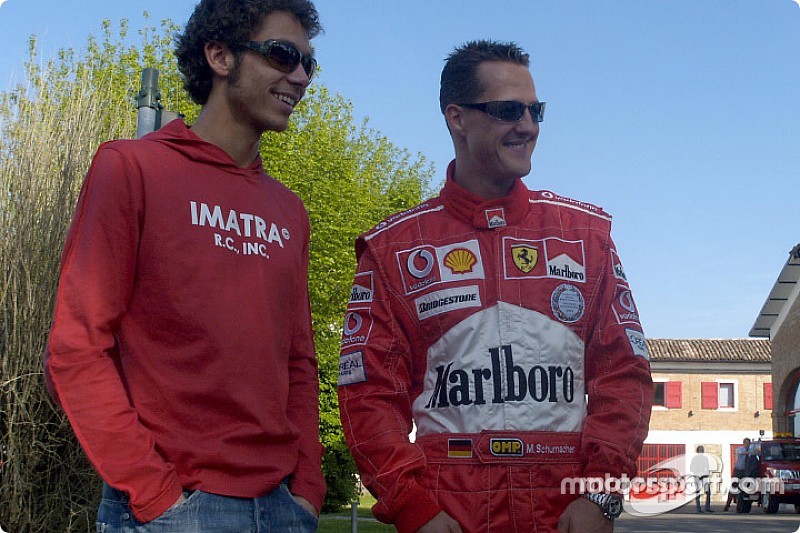 Ketika Schumacher terkejut dengan catatan waktu Rossi