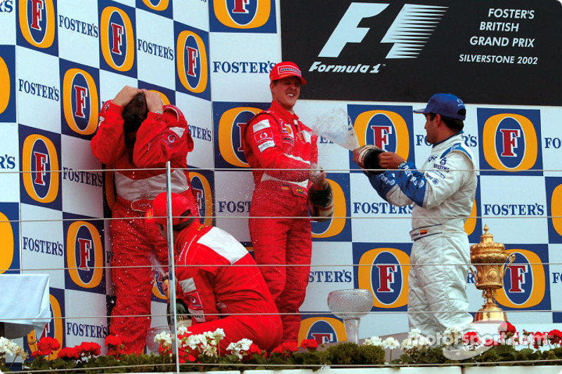 2002. Подіум: 1. Міхаель Шумахер, Ferrari. 2. Рубенс Баррікелло, Ferrari. 3. Хуан-Пабло Монтойя, Williams-BMW