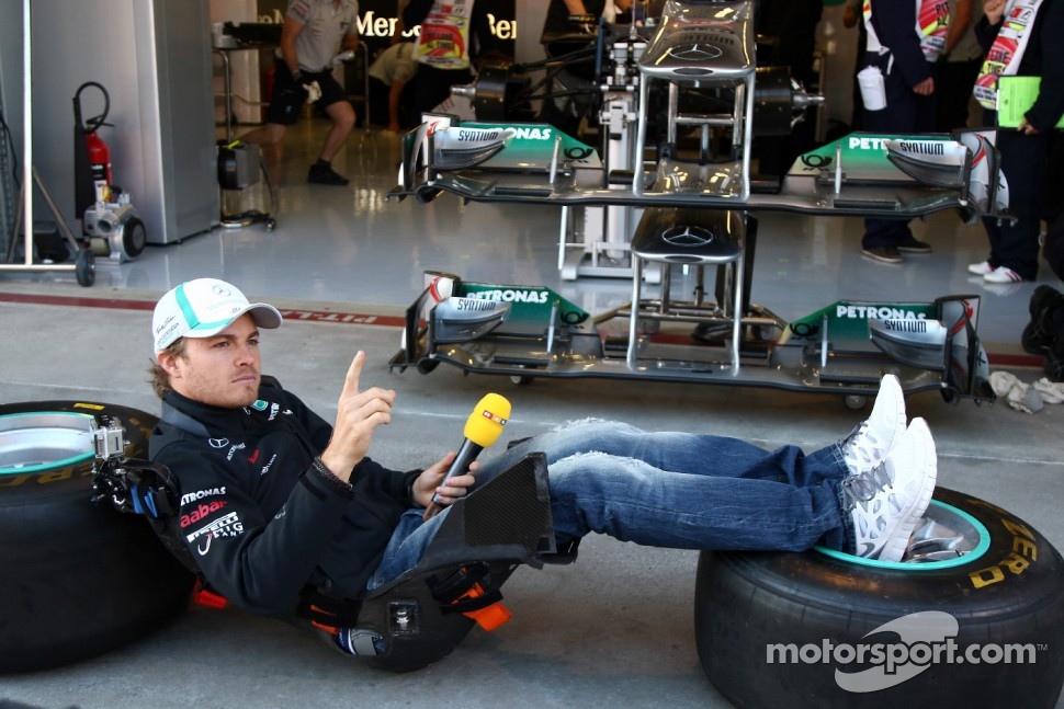 Nico Rosberg, Mercedes GP F1 Team, does a piece to camera