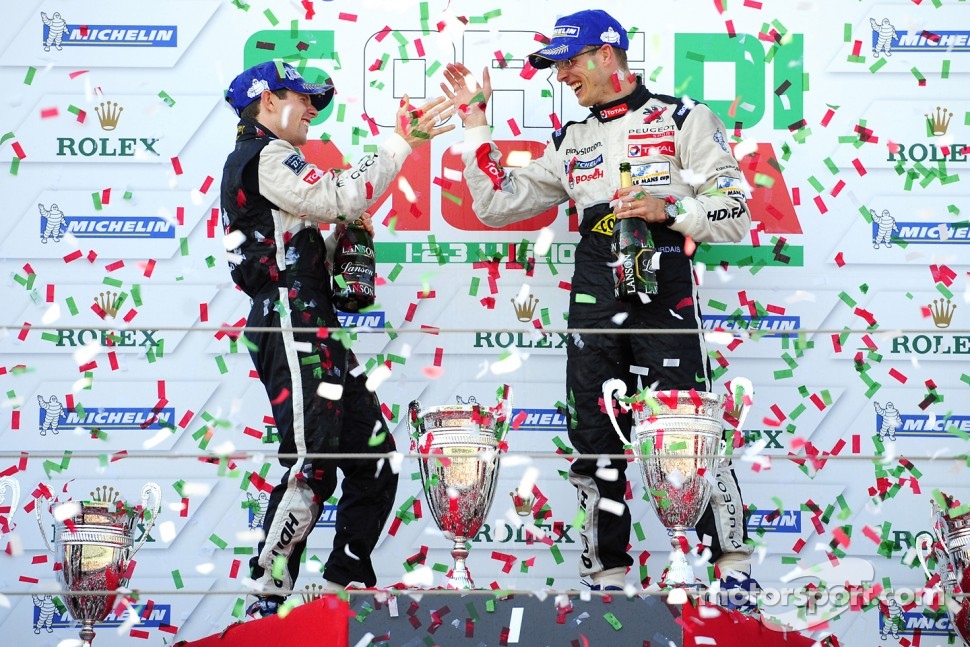 LMP1 podium: race winner Anthony Davidson and Sébastien Bourdais
