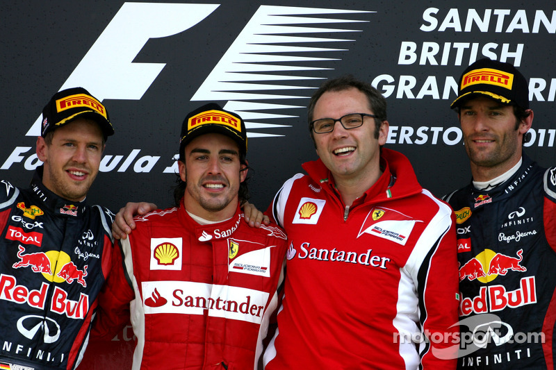 2011: 1. Fernando Alonso, 2. Sebastian Vettel, 3. Mark Webber