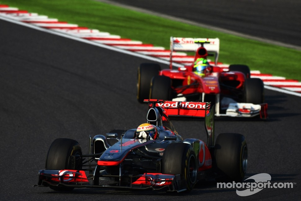 Lewis Hamilton, McLaren Mercedes leads Felipe Massa, Scuderia Ferrari