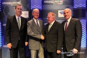 Ed Bennett, President and CEO of Grand-Am, Jim France, Don Panoz and Scott Atherton, President and CEO of ALMS