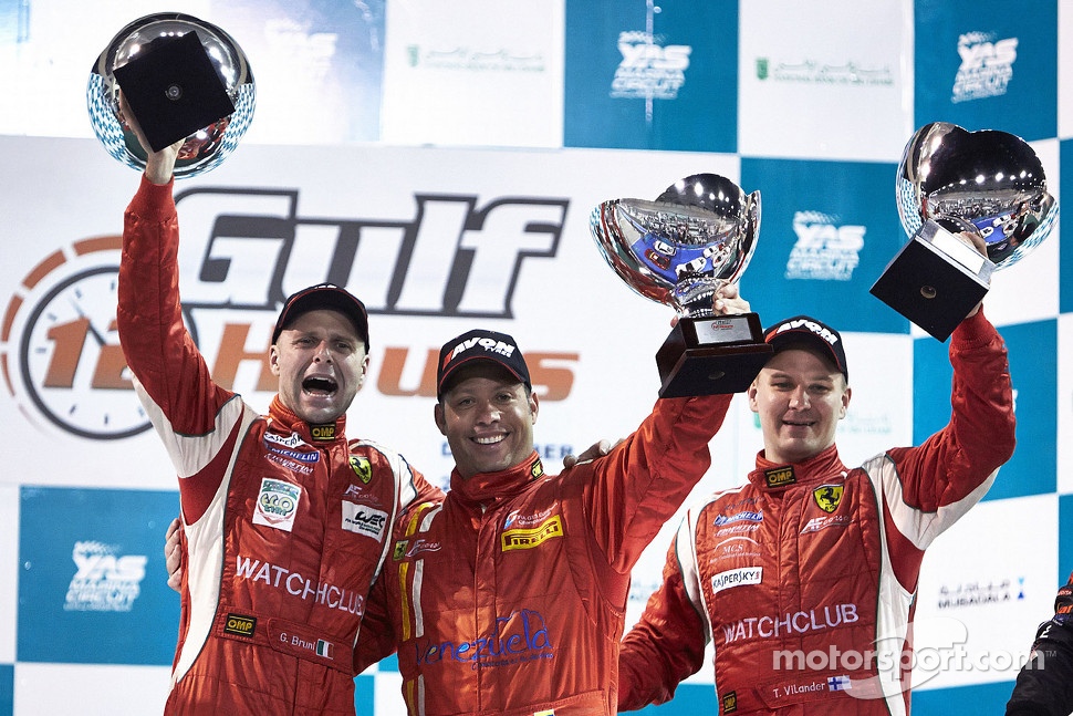 Podium: race winners Gaetano Ardagna, Gianmaria Bruni, Toni Vilander