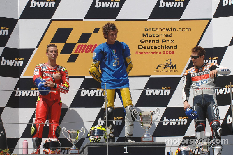 2006: 1. Valentino Rossi, 2. Marco Melandri, 3. Nicky Hayden