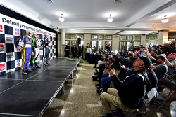Podio: Ganador de la Carrera Carlos Muñoz, Andretti Autosport Honda, el segundo lugar de Marco Andre