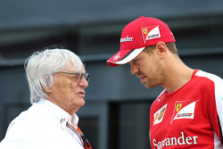 Bernie Ecclestone, and Sebastian Vettel, Scuderia Ferrari
