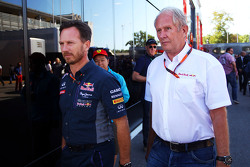 Christian Horner, Red Bull Racing Team Principal con Dr Helmut Marko, Red Bull Motorsport Consultant