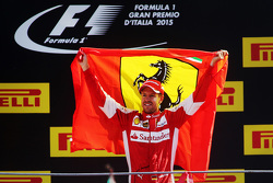Podium: tweede Sebastian Vettel, Ferrari