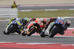 Jorge Lorenzo, Yamaha Factory Racing y Marc Márquez, Repsol Honda Team y Valentino Rossi, Yamaha Fac