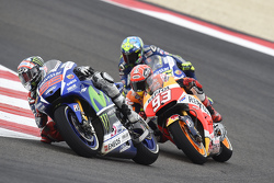 Jorge Lorenzo, Yamaha Factory Racing e Marc Marquez, Repsol Honda Team e Valentino Rossi, Yamaha Fac