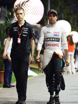 Sergio Pérez, Sahara Force India F1 con Will Hings, Sahara Force India F1 jefe de prensa