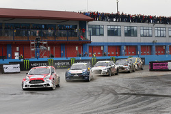Andreas Bakkerud, Olsbergs MSE Ford Fiesta ST; Johan Kristoffersson, Volkswagen Team Sweden; Anton M