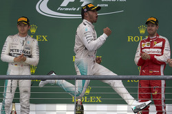 1. Lewis Hamilton, Mercedes AMG F1; 2. Nico Rosberg, Mercedes AMG F1; 3. Sebastian Vettel, Ferrari
