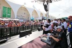 Nico Hulkenberg, Sahara Force India F1 signs autographs for the fans