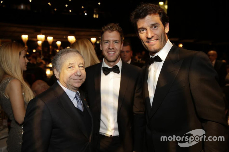 Jean Todt con Sebastian Vettel y Mark Webber ex compañeros de Red Bull.