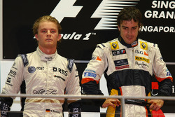 Podium: race winner Fernando Alonso, second place Nico Rosberg