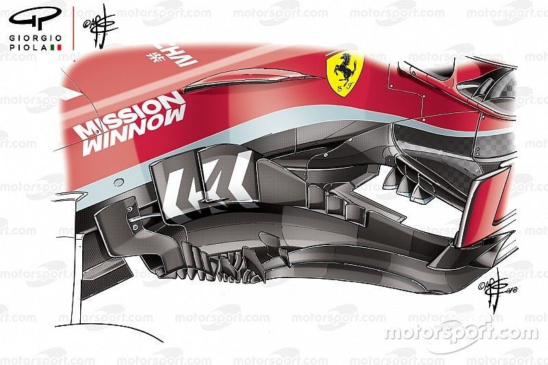 Ferrari SF71H bargeboard GP de Estados Unidos