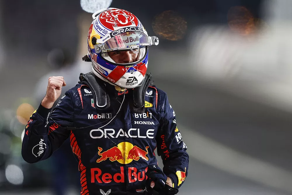 Pole man Max Verstappen, Red Bull Racing, in Parc Ferme