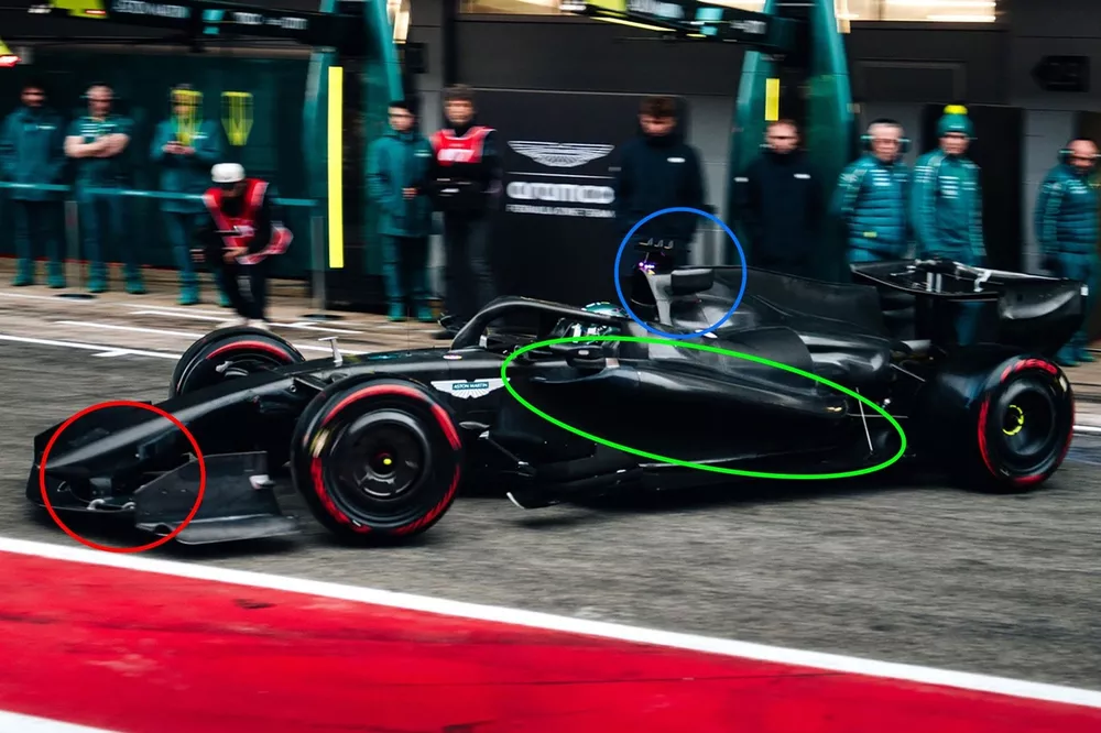 Détails de l'Aston Martin AMR26