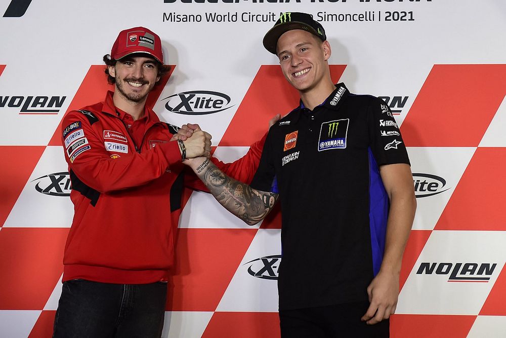 Fabio Quartararo, Yamaha Factory Racing, Francesco Bagnaia, Ducati Team