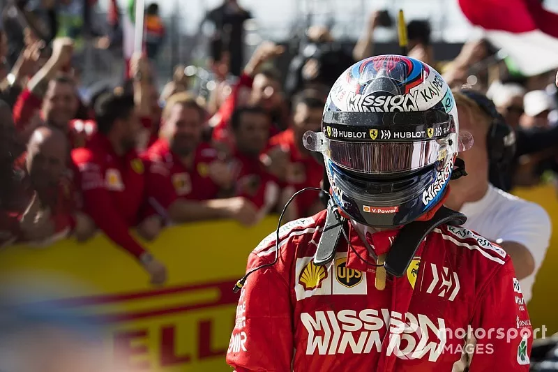 Kimi Raikkonen, Ferrari, dans le parc ferm&eacute;