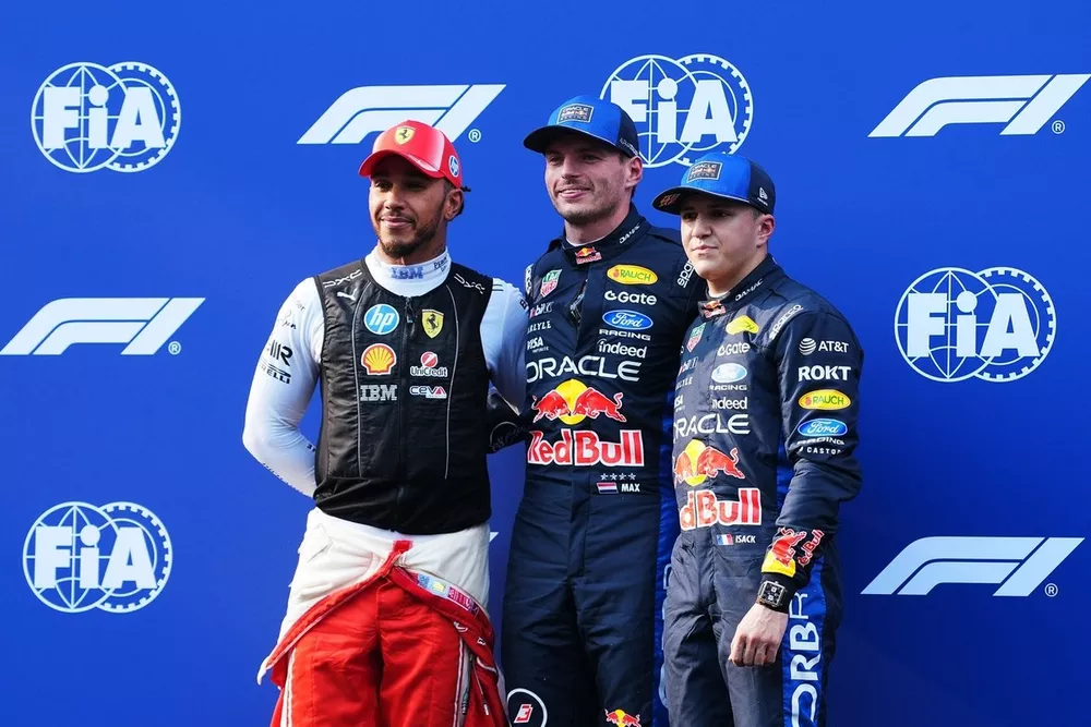 Lewis Hamilton, Ferrari, Max Verstappen, Red Bull Racing, Isack Hadjar, Red Bull Racing