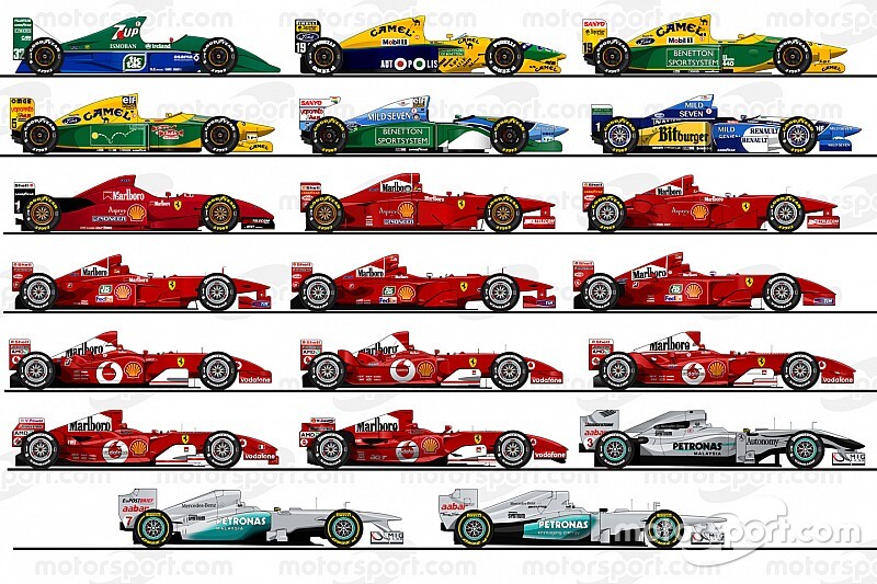 Fotogallery: le 20 monoposto pilotate da Michael Schumacher nel corso della sua carriera in F1