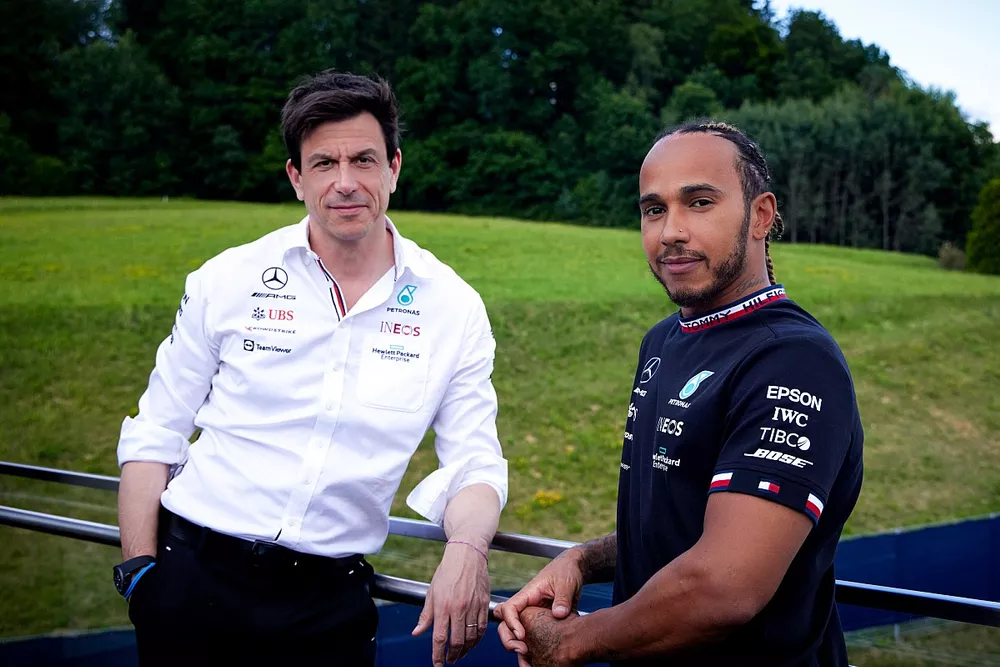 Toto Wolff, Team principal Mercedes and Lewis Hamilton, Mercedes