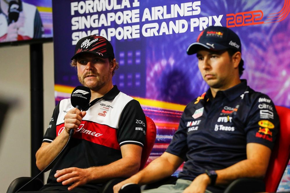 Valtteri Bottas, Alfa Romeo F1 Team, Sergio Perez, Red Bull Racing, in the Press Conference