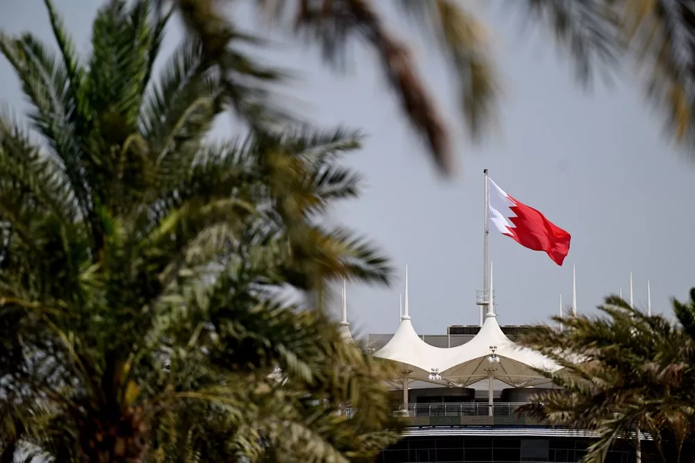 The flag of Bahrain