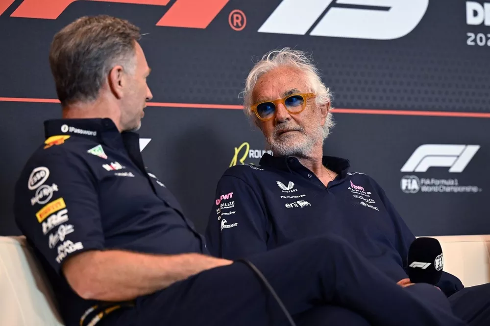 Christian Horner, Red Bull Racing, y Flavio Briatore, Alpine F1 Team
