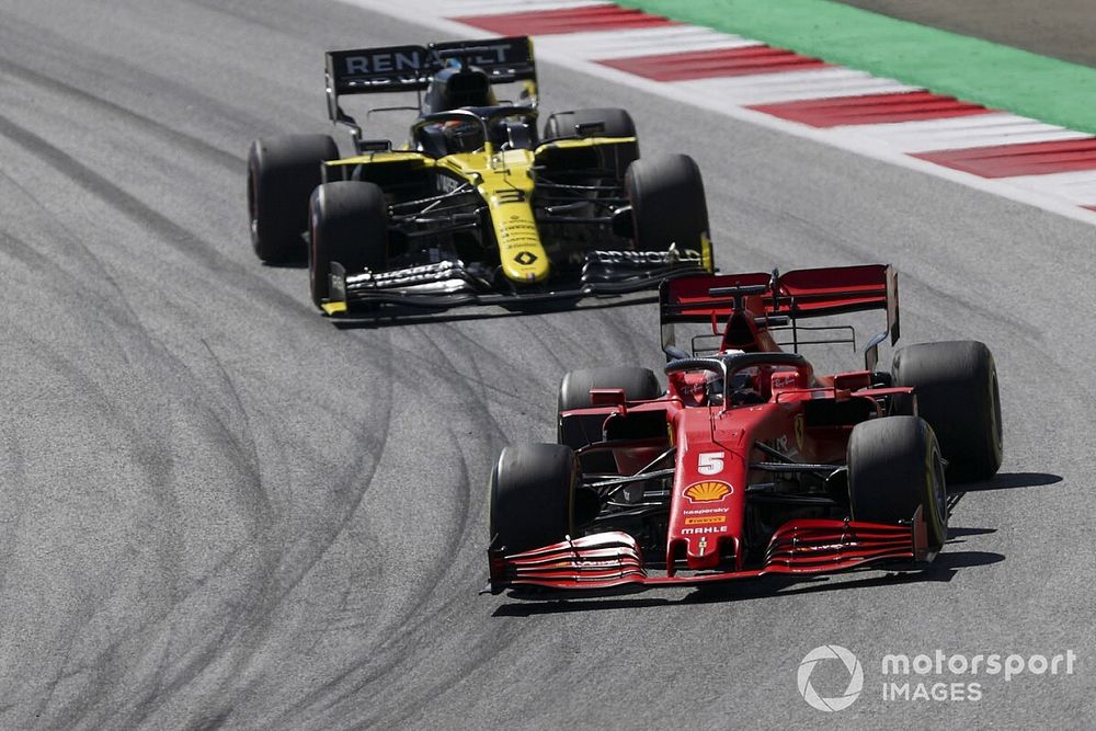 Sebastian Vettel, Ferrari SF1000, Daniel Ricciardo, Renault F1 Team R.S.20