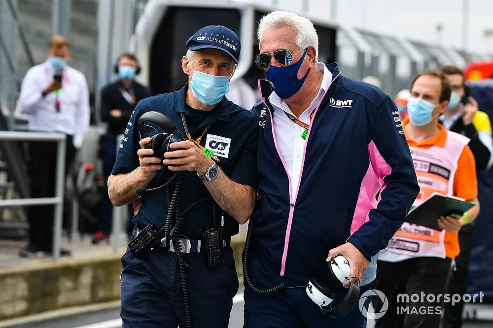 Lawrence Stroll Due&ntilde;o de Racing Point y Franz Tost, Director de Equipo, AlphaTauri 