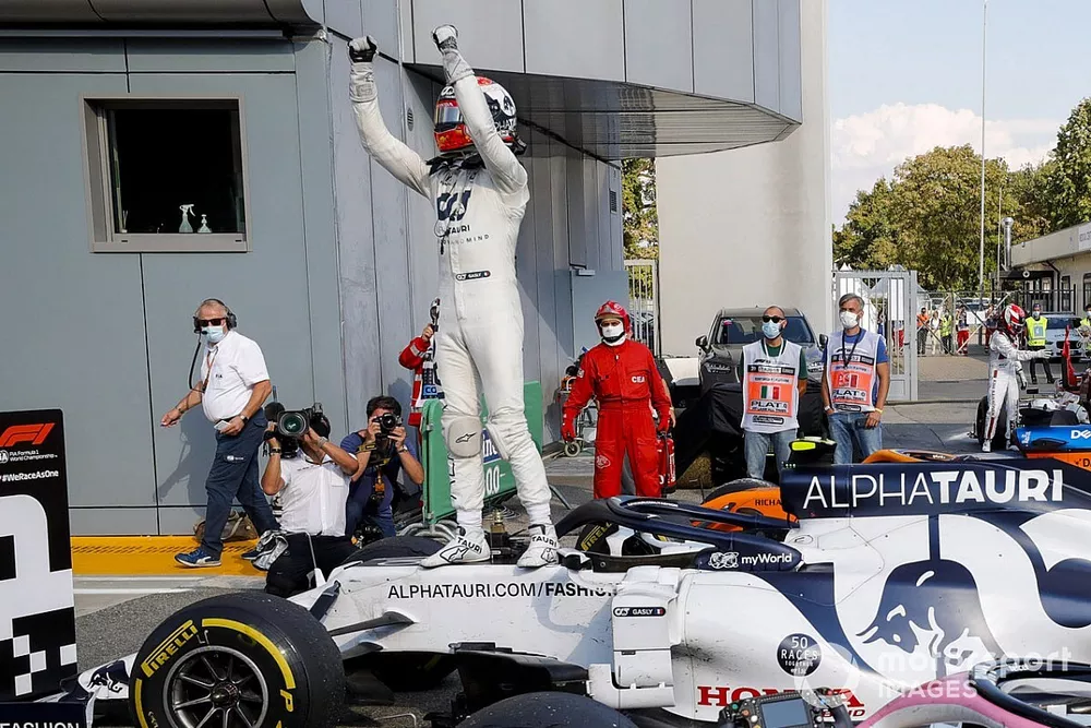Le vainqueur Pierre Gasly, AlphaTauri