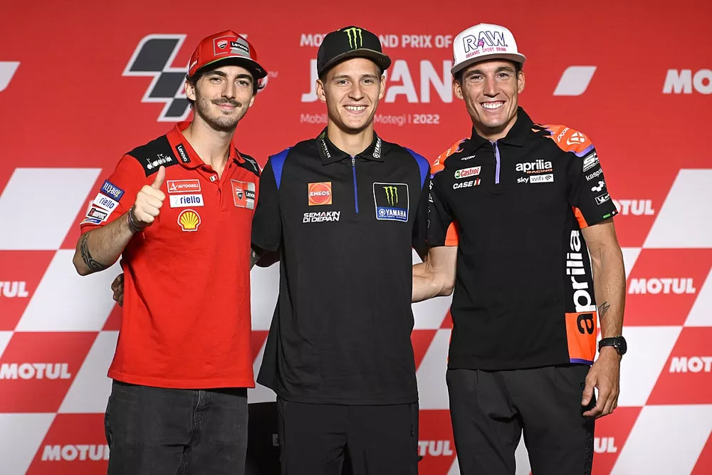 Francesco Bagnaia, Ducati Team, Fabio Quartararo, Yamaha Factory Racing, Aleix Espargaro, Aprilia Racing Team 