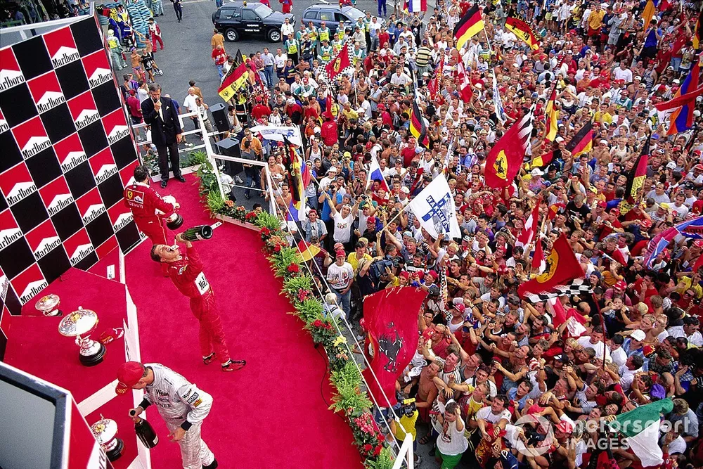 Podium: race winner Michael Schumacher, Ferrari