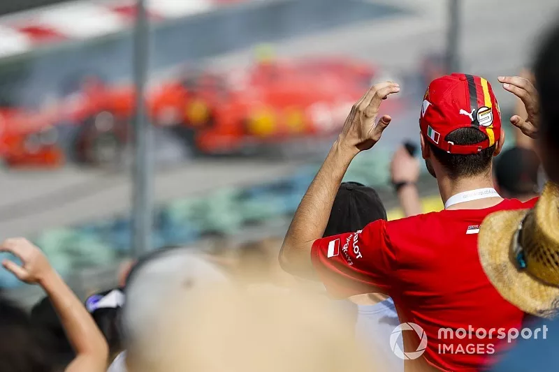 Ferrari fan watching the crash of Charles Leclerc, Ferrari SF90