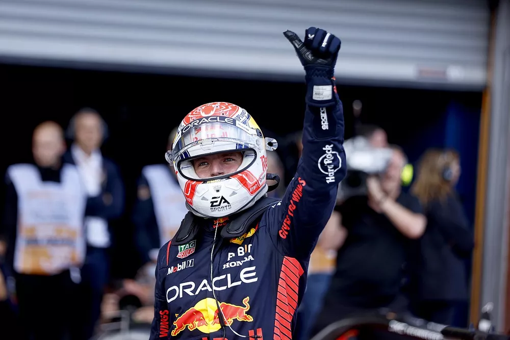 Le poleman Max Verstappen, Red Bull Racing