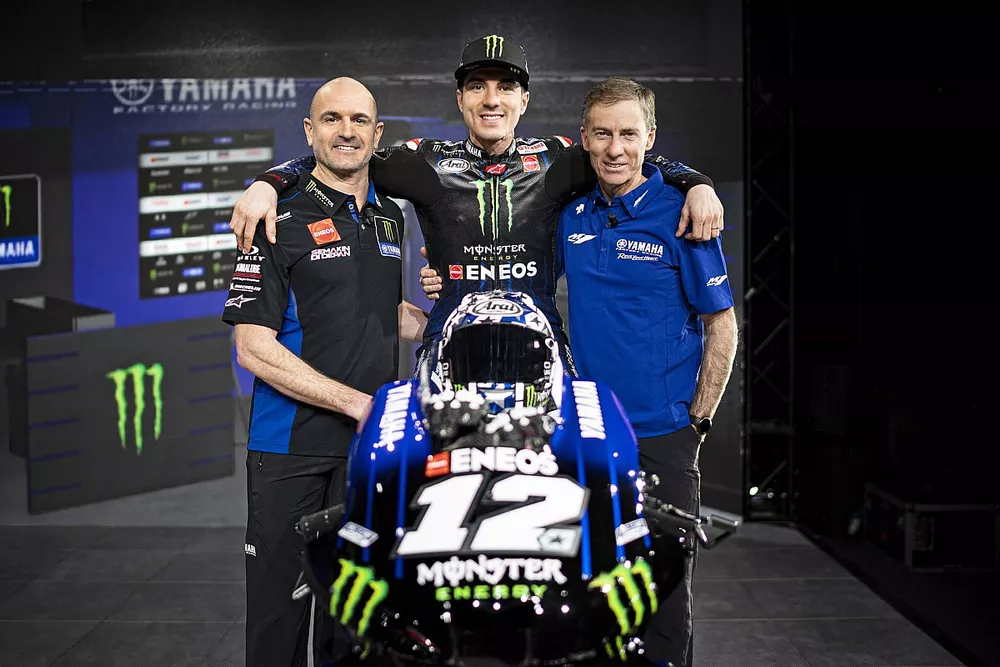 Massimo Meregalli Yamaha Factory Racing team manager, Maverick Vinales, Yamaha Factory Racing, Lin Jarvis. Yamaha Motor Racing managing director