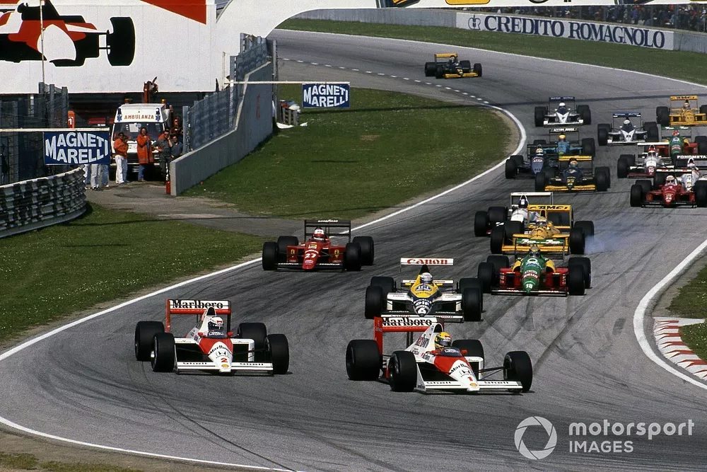 Ayrton Senna, McLaren MP4/5 en Alain Prost, McLaren MP4/5