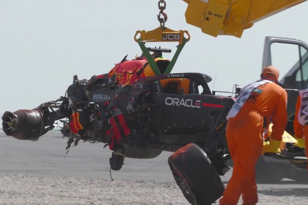 Voiture accidentée de Max Verstappen