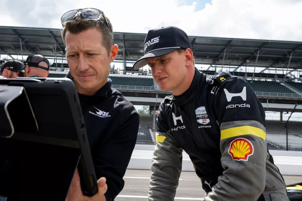 Ryan Briscoe con Mick Schumacher, Rahal Letterman Lanigan Racing Honda
