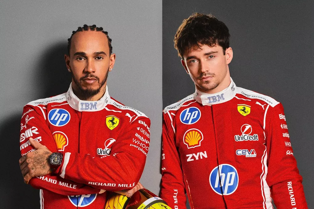 Lewis Hamilton y Charles Leclerc, Ferrari