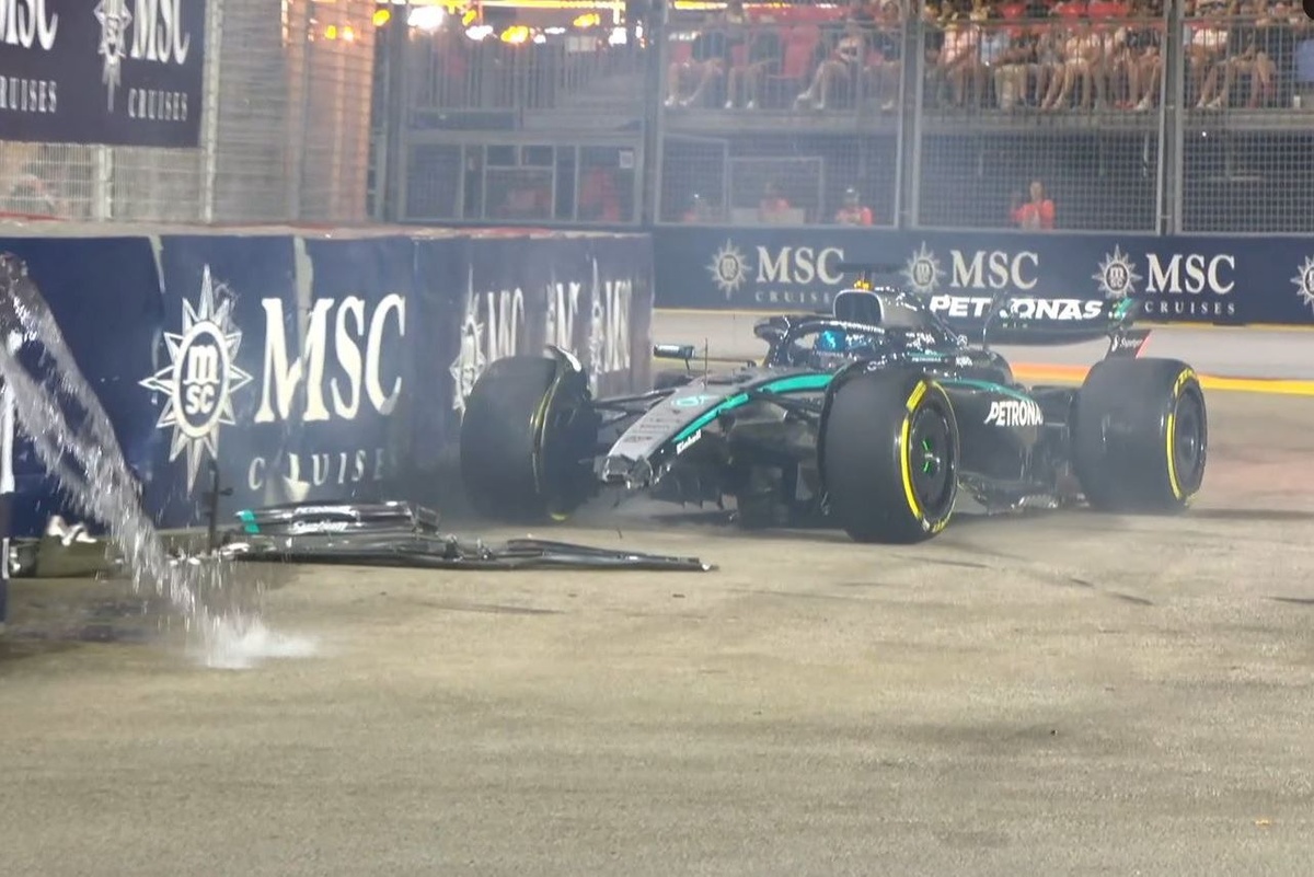 Vídeo F1: un accidente de Russell en Singapur provoca la bandera roja 