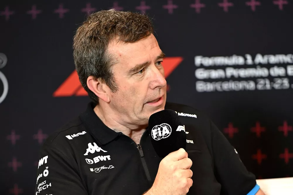 Bruno Famin, Team Principal, Alpine F1 Team at the Press Conference 