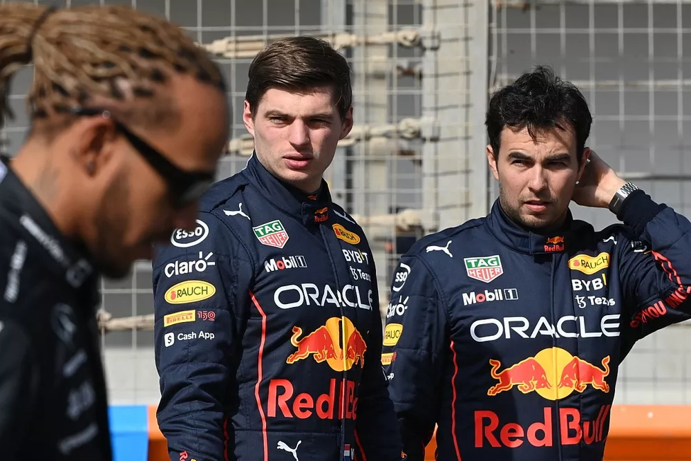 Lewis Hamilton, Mercedes-AMG Max Verstappen, Red Bull Racing Sergio Perez, Red Bull Racing 